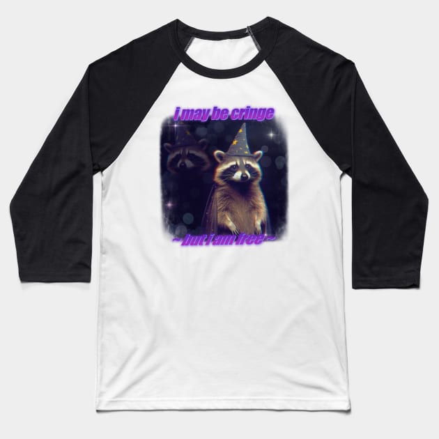 cringe raccoon wizard Baseball T-Shirt by hunnydoll